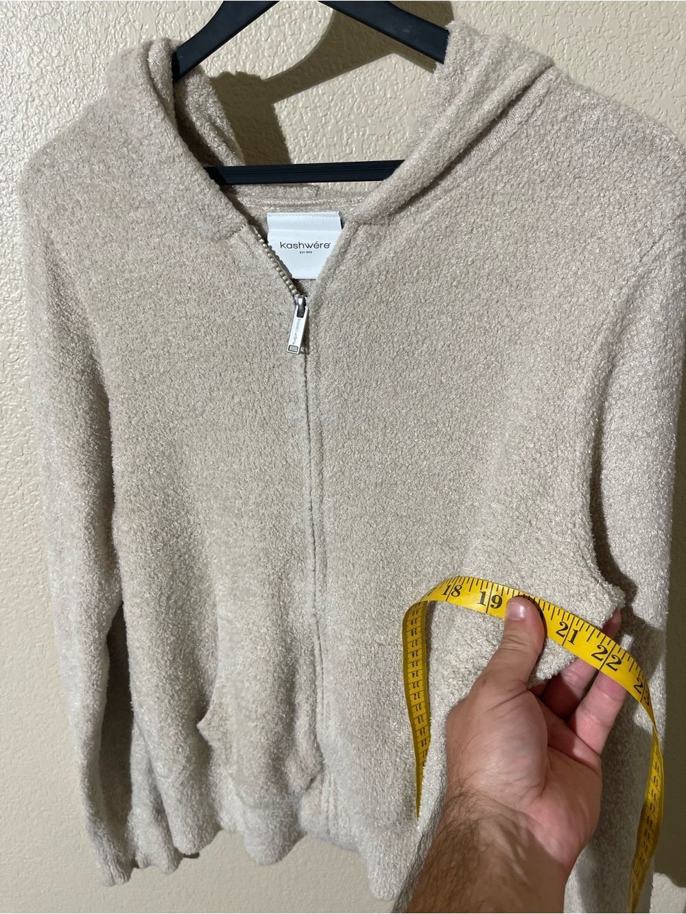 Kashwere Cozy Zip Hoodie in Light Taupe - Picture 5 of 6